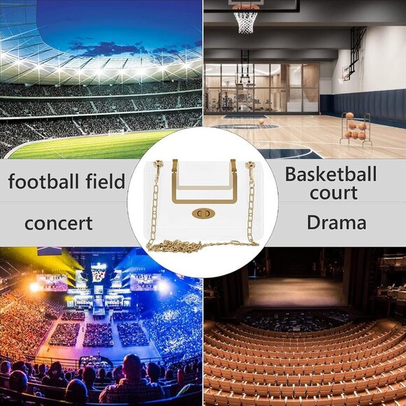 Clear Shoulder Bag Purse with Zipper Pouch Crossbody Handbag for Women - Picture 7 of 7